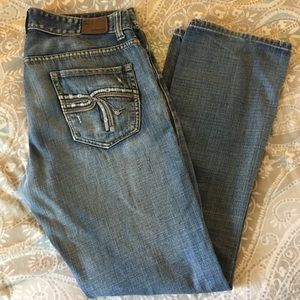 34x34 Flypaper- straight leg medium wash jeans